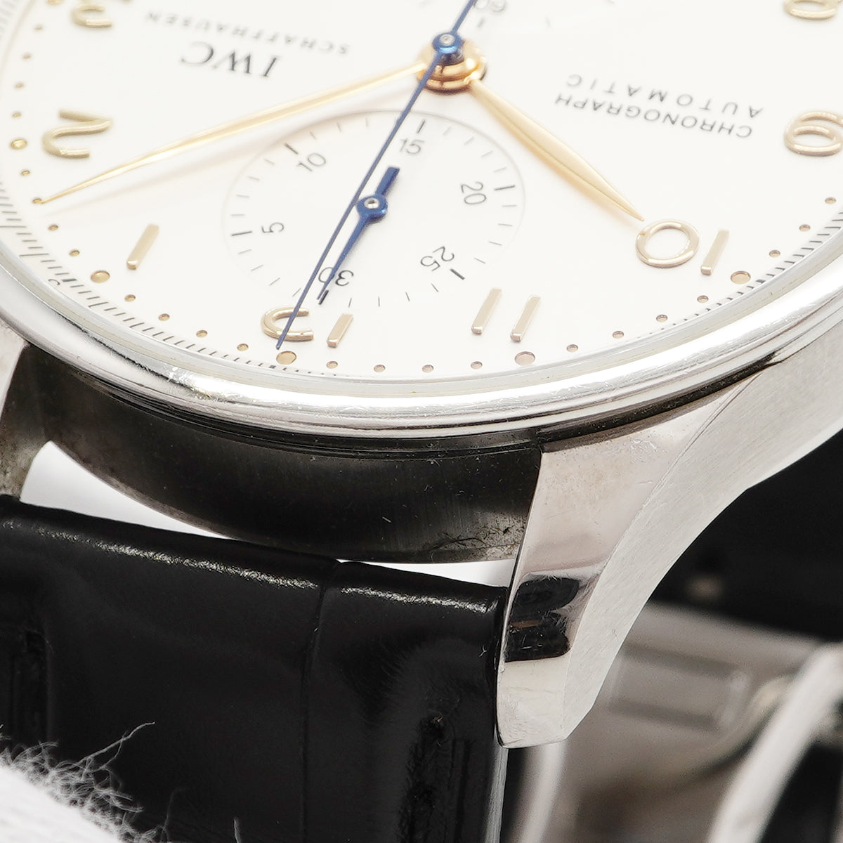 【6wgd0263】IWC アイダブリューシー シャフハウゼン ポルトギーゼ クロノグラフ IW371445 シルバー文字盤【中古】腕時計 メンズ