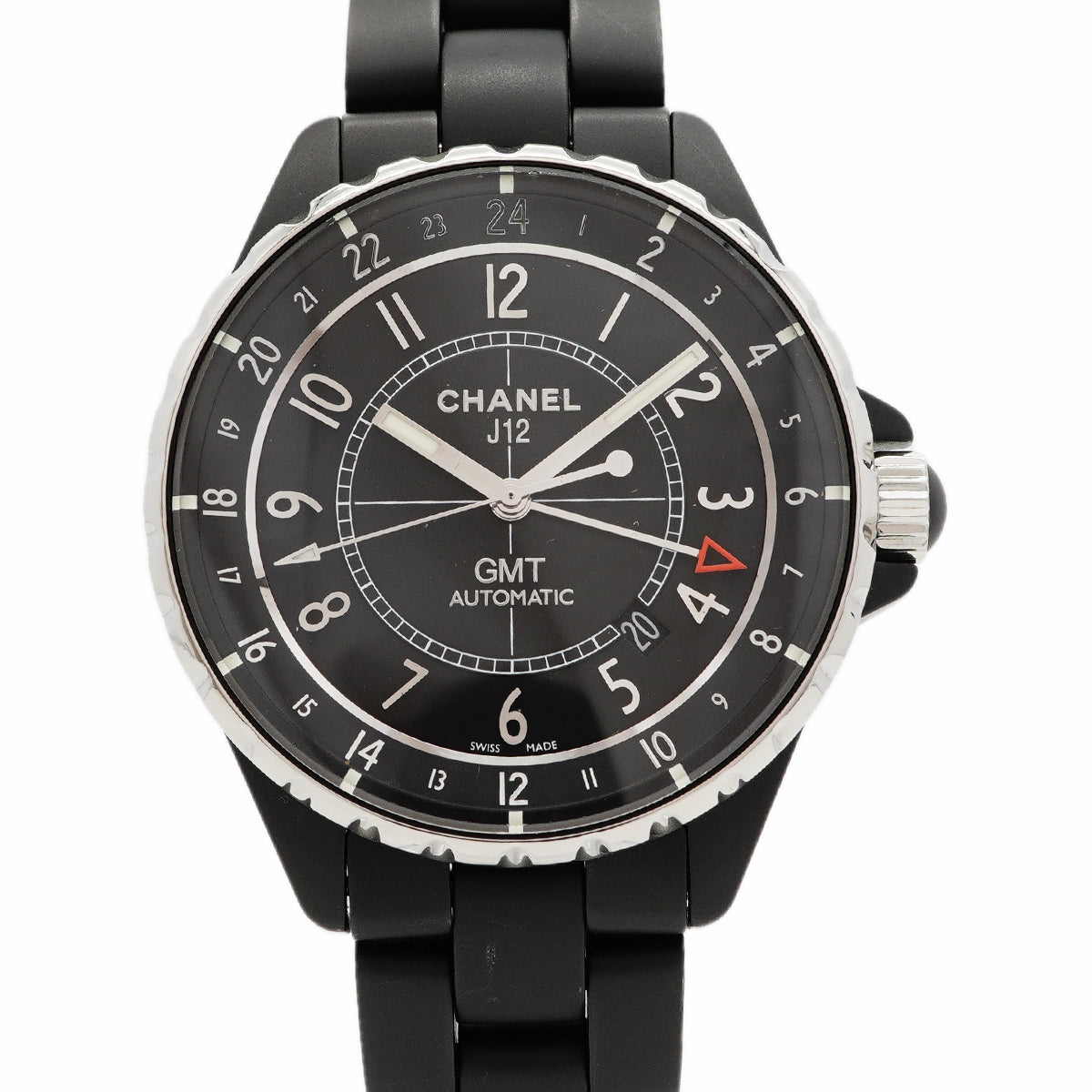 【6wgd0315】シャネル J12 GMT マットブラック H3101 黒文字盤【中古】腕時計 メンズ
