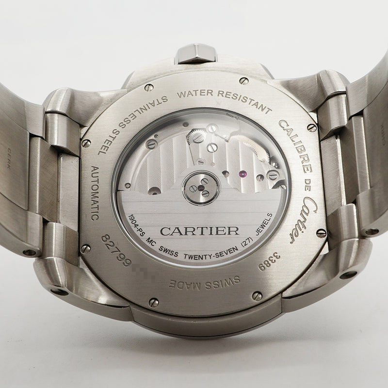 【6wgd0316】カルティエ カリブル W7100015 シルバー文字盤【中古】腕時計 メンズ