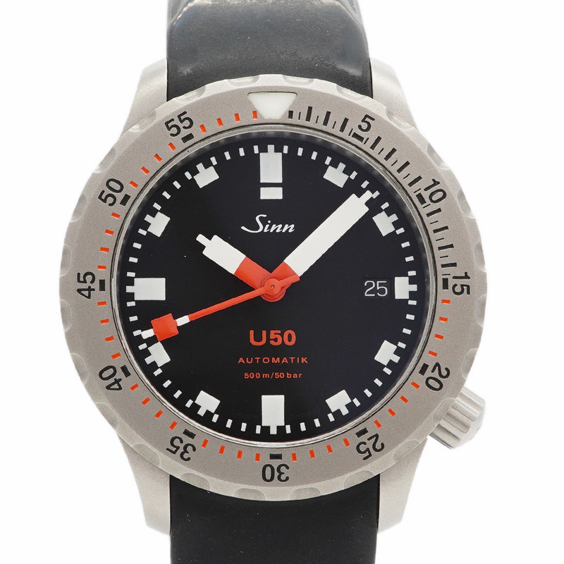 【6wha0013】ジン U50 1050 1050 黒文字盤【中古】腕時計 メンズ