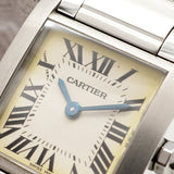 【6wha0018】カルティエ タンクフランセーズSM W51008Q3 アイボリー文字盤【中古】腕時計 レディース