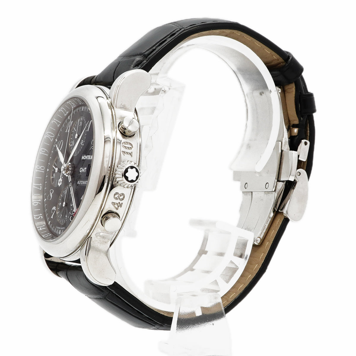 【6wha0055】モンブラン マイスターシュテック GMT 7067 黒文字盤【中古】腕時計 メンズ