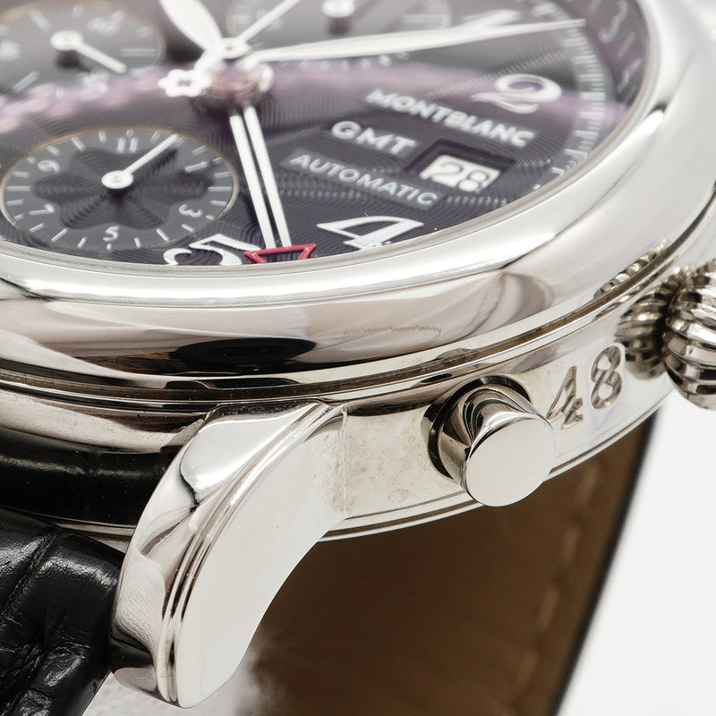 【6wha0055】モンブラン マイスターシュテック GMT 7067 黒文字盤【中古】腕時計 メンズ