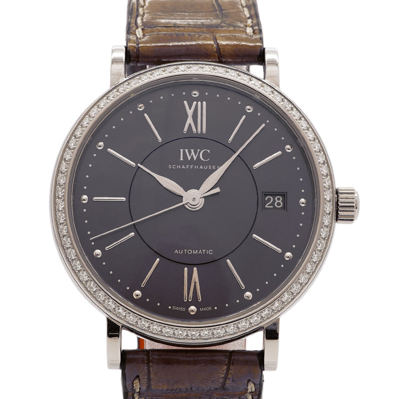 【6wha0070】IWC アイダブリューシー シャフハウゼン ポートフィノ オートマティック 37 ダイヤ IW458104 グレー文字盤【中古】腕時計 メンズ