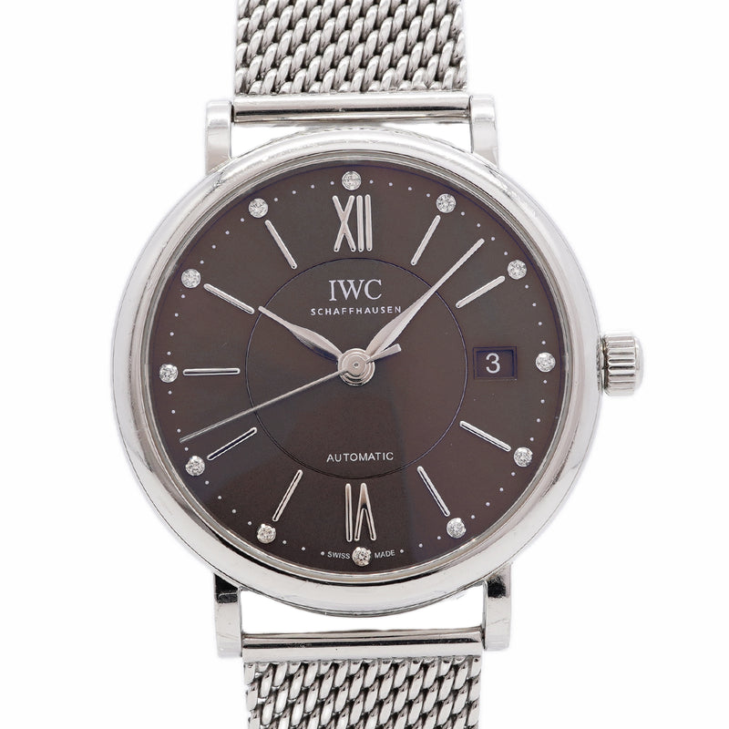 【6whb0097】IWC アイダブリューシー シャフハウゼン ポートフィノ37 IW458110 グレー文字盤【中古】腕時計 ボーイズ