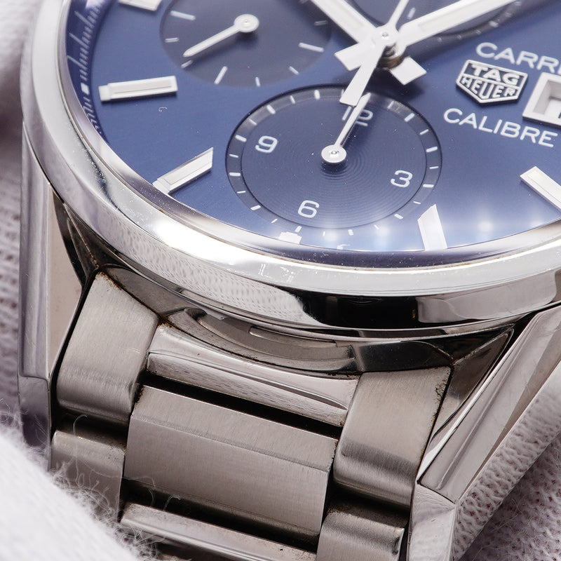 【6whb0136】タグホイヤー カレラ キャリバー16 CBK2112 青文字盤【中古】腕時計 メンズ