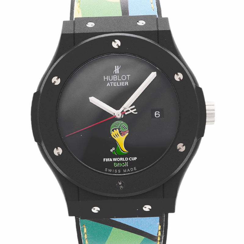 【6whb0145】ウブロ クラシック フュージョン アトリエ FIFA ワールドカップ 2014 500.XI.1100.VR.FIF14 黒文字盤【中古】腕時計 メンズ