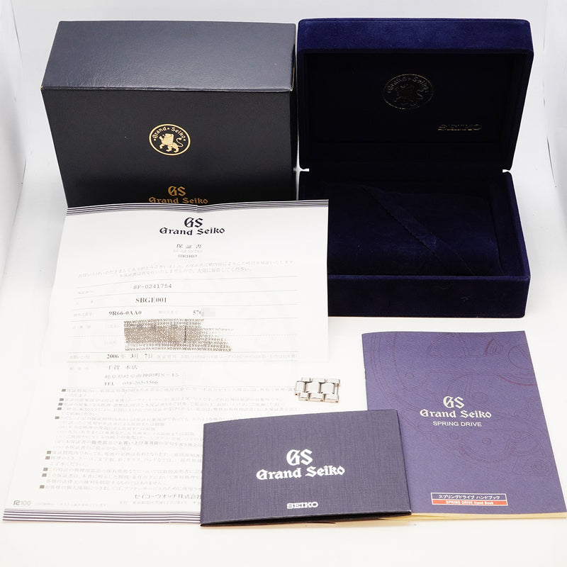 【6whb0148】セイコー グランドセイコー GMT パワーリザーブ SBGE001 黒文字盤【中古】腕時計 メンズ