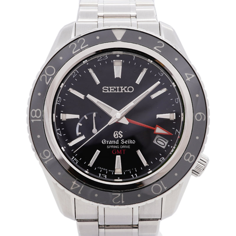 【6whb0148】セイコー グランドセイコー GMT パワーリザーブ SBGE001 黒文字盤【中古】腕時計 メンズ