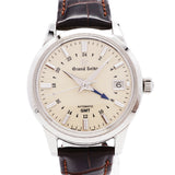 【6whb0160】セイコー グランドセイコー メカニカル GMT SBGM221 ベージュ文字盤【中古】腕時計 メンズ