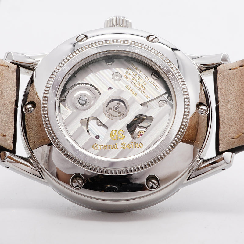 【6whb0160】セイコー グランドセイコー メカニカル GMT SBGM221 ベージュ文字盤【中古】腕時計 メンズ