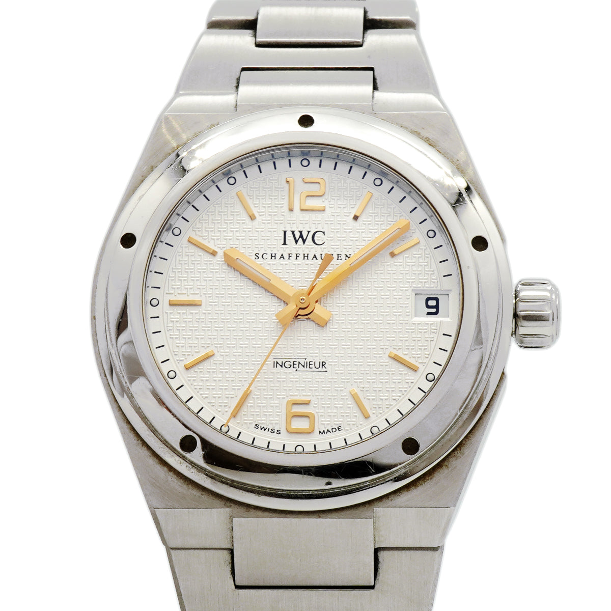 【6whd0262】IWC アイダブリューシー シャフハウゼン インヂュニア ミッドサイズ IW451503 シルバー文字盤【中古】腕時計 ボーイズ