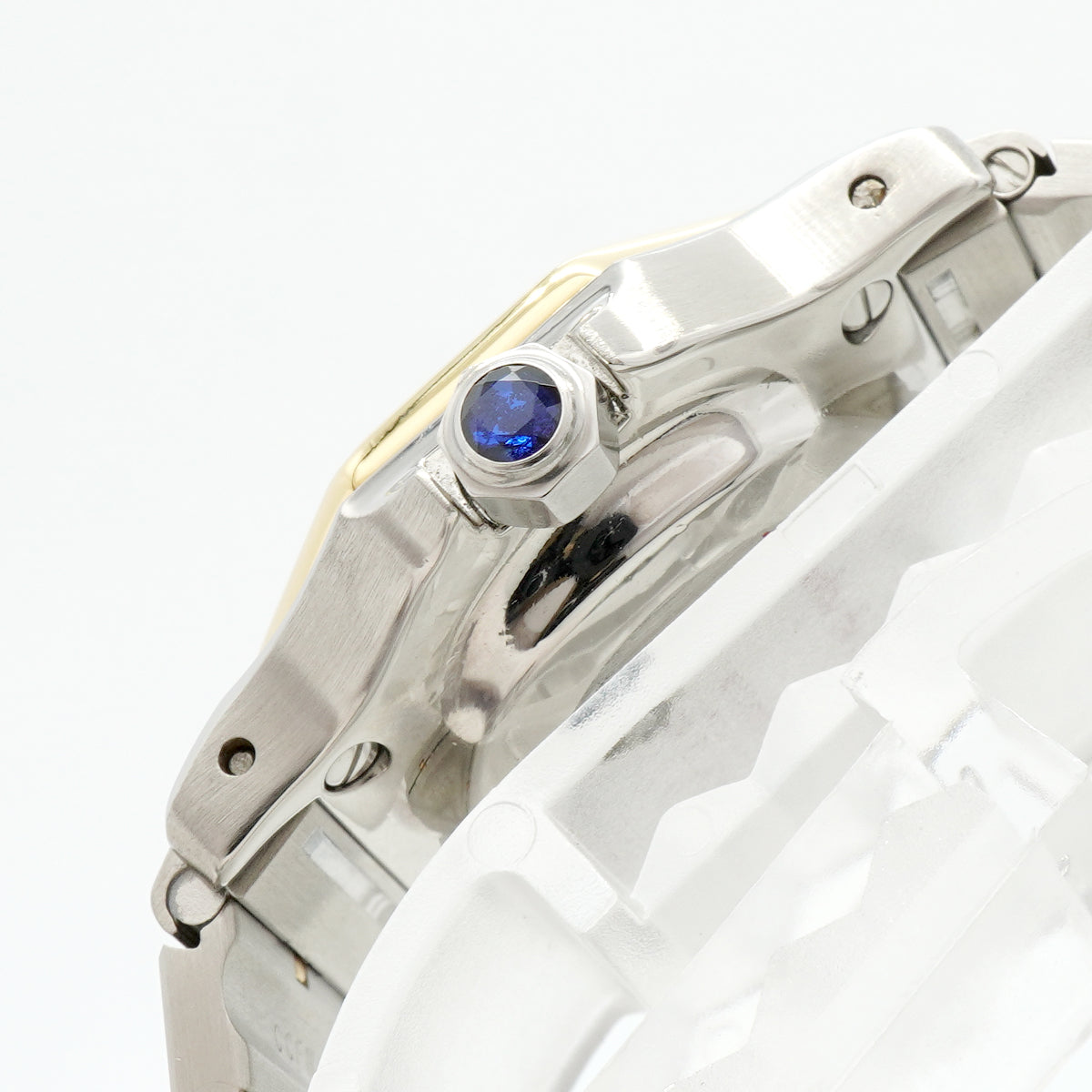 【6whd0263】カルティエ サントスオクタゴン SM ゴドロンブレス 白文字盤【中古】腕時計 レディース