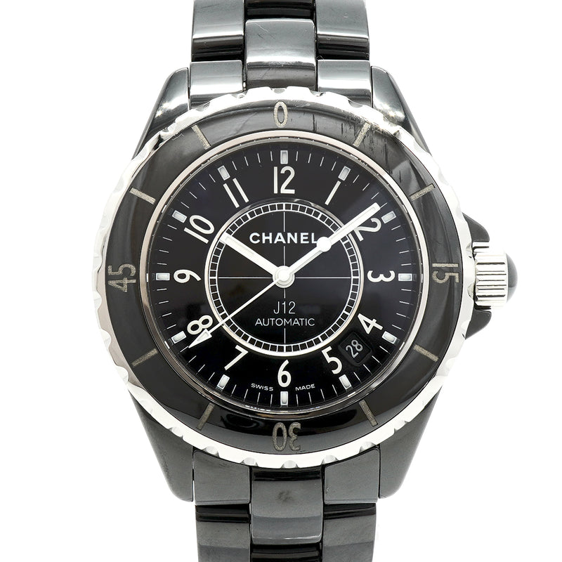 【6whd0265】シャネル J12 H0685 黒文字盤【中古】腕時計 メンズ