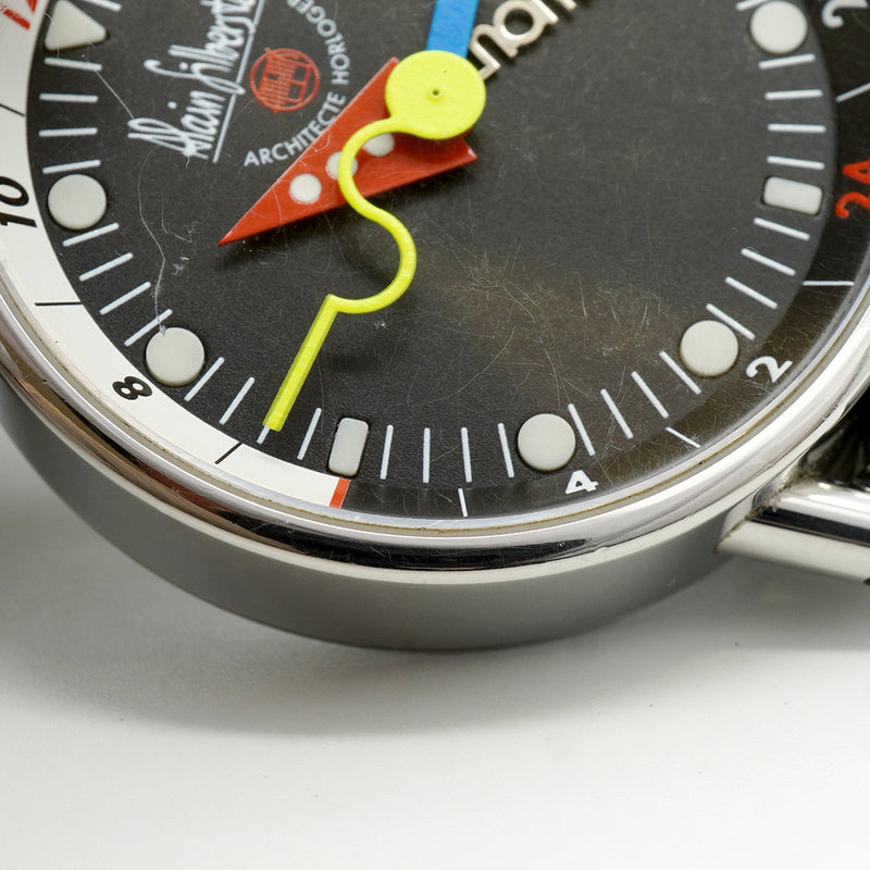 【6whd0271】アラン・シルベスタイン クラブ GMT デイト 黒文字盤【中古】腕時計 メンズ