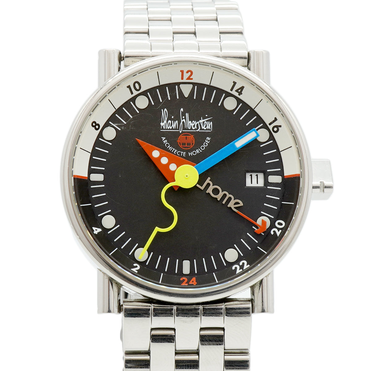 【6whd0271】アラン・シルベスタイン クラブ GMT デイト 黒文字盤【中古】腕時計 メンズ