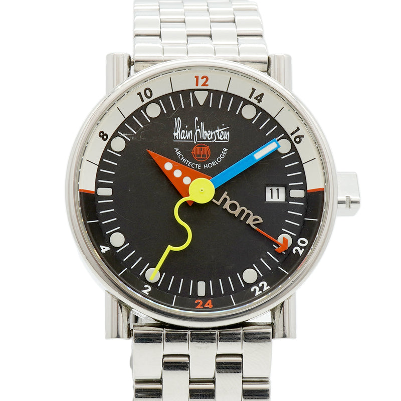【6whd0271】アラン・シルベスタイン クラブ GMT デイト 黒文字盤【中古】腕時計 メンズ