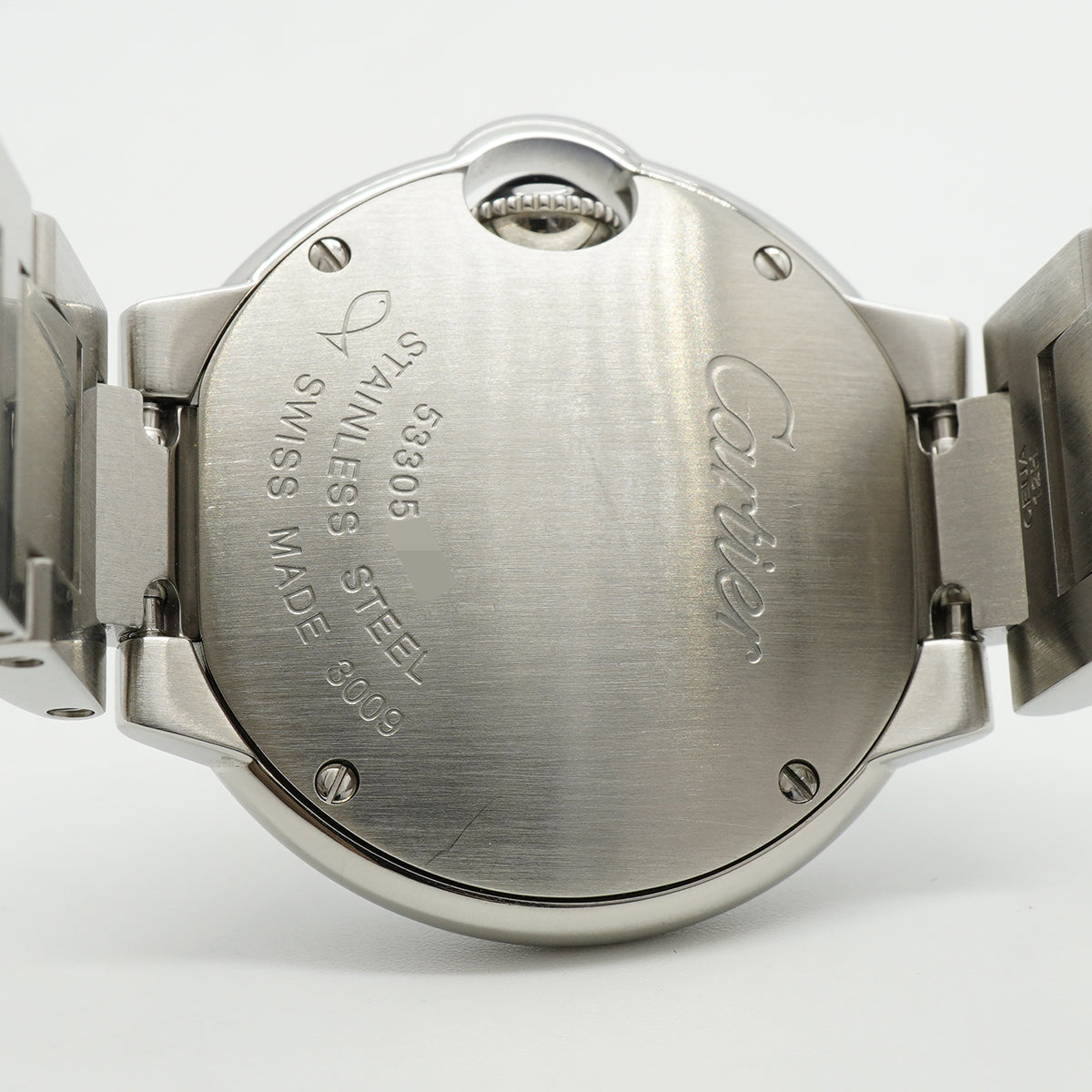 【6whd0272】カルティエ バロン ブルー SM W69010Z4 シルバー文字盤【中古】腕時計 レディース