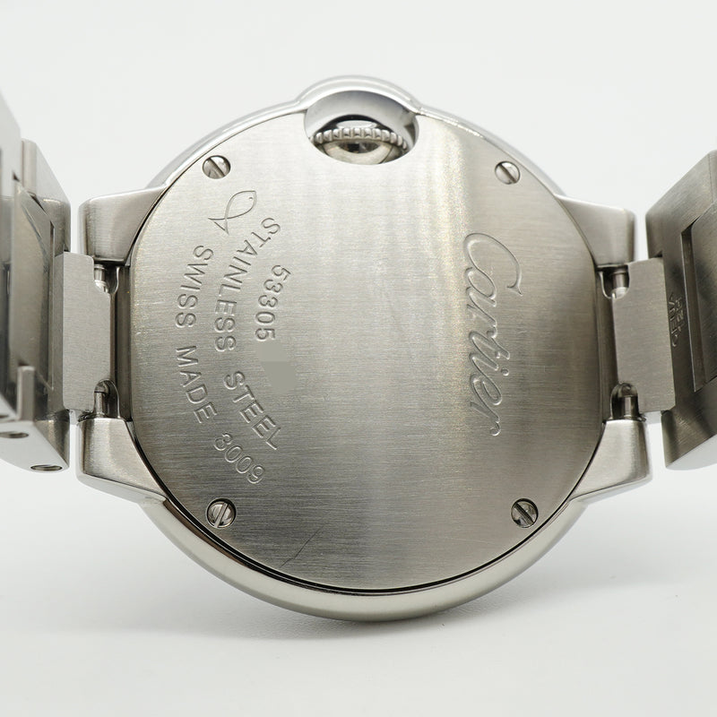 【6whd0272】カルティエ バロン ブルー SM W69010Z4 シルバー文字盤【中古】腕時計 レディース
