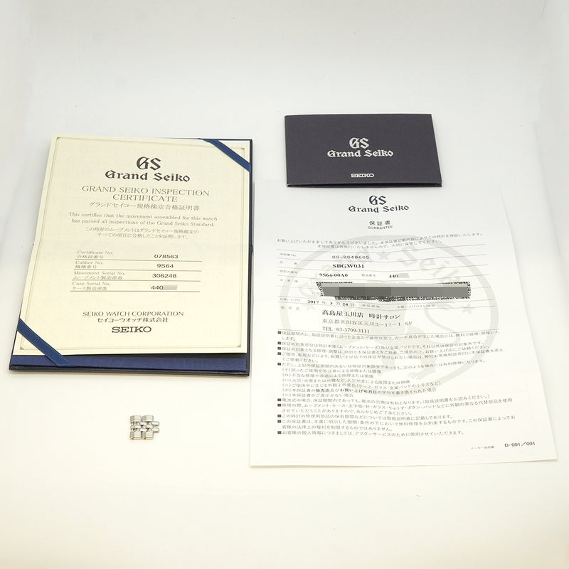 【6whd0274】セイコー グランドセイコー SBGW031/9S64-00A0 シルバー文字盤【中古】腕時計 メンズ
