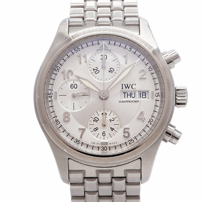 【6whd0278】IWC アイダブリューシー シャフハウゼン パイロット スピットファイアー クロノグラフ IW370623 シルバー文字盤【中古】腕時計 メンズ