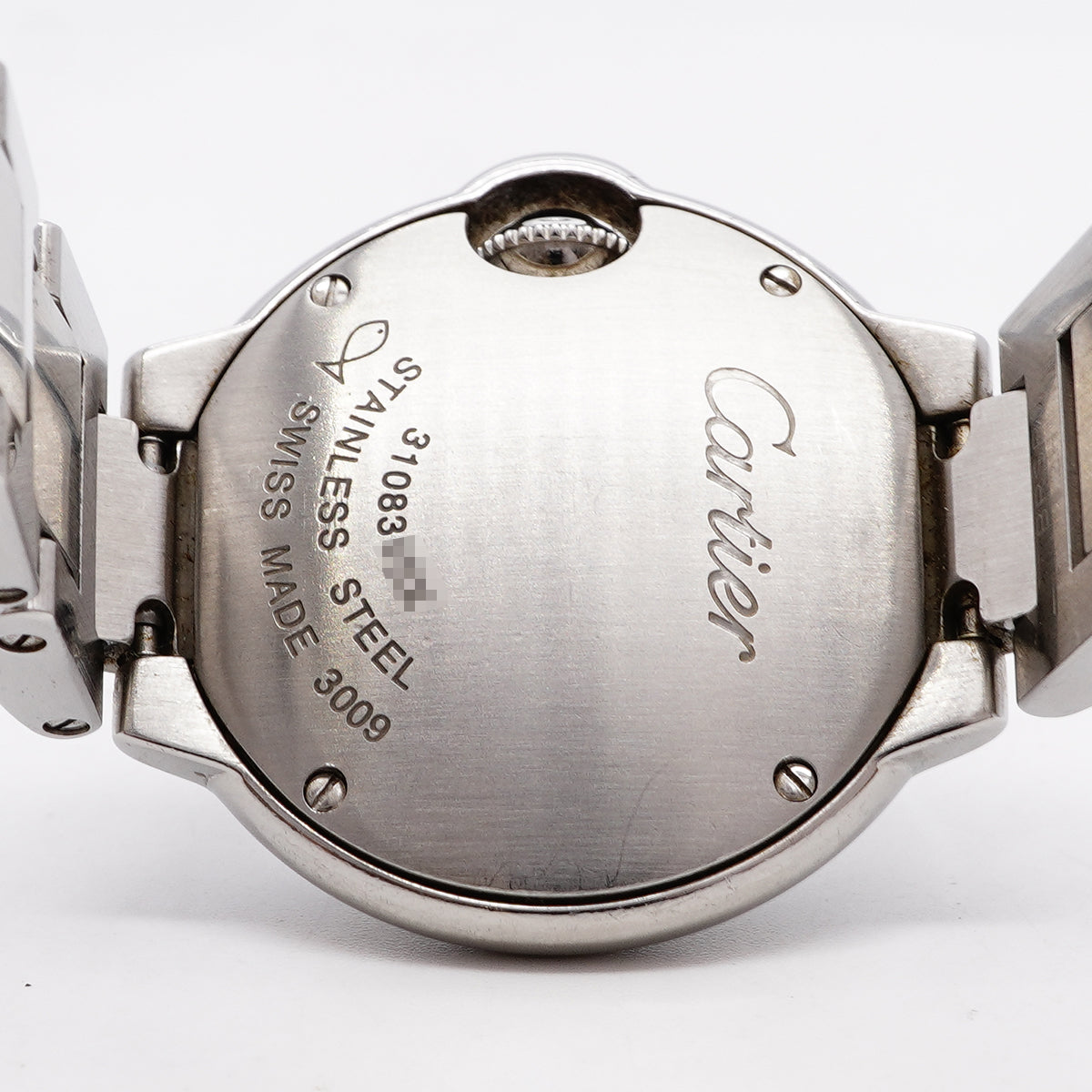 【6whd0279】カルティエ バロンブルーSM W69010Z4 シルバー文字盤【中古】腕時計 レディース