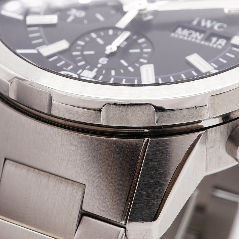 【6whd0283】IWC アイダブリューシー シャフハウゼン アクアタイマー クロノグラフ IW376803 黒文字盤【中古】腕時計 メンズ