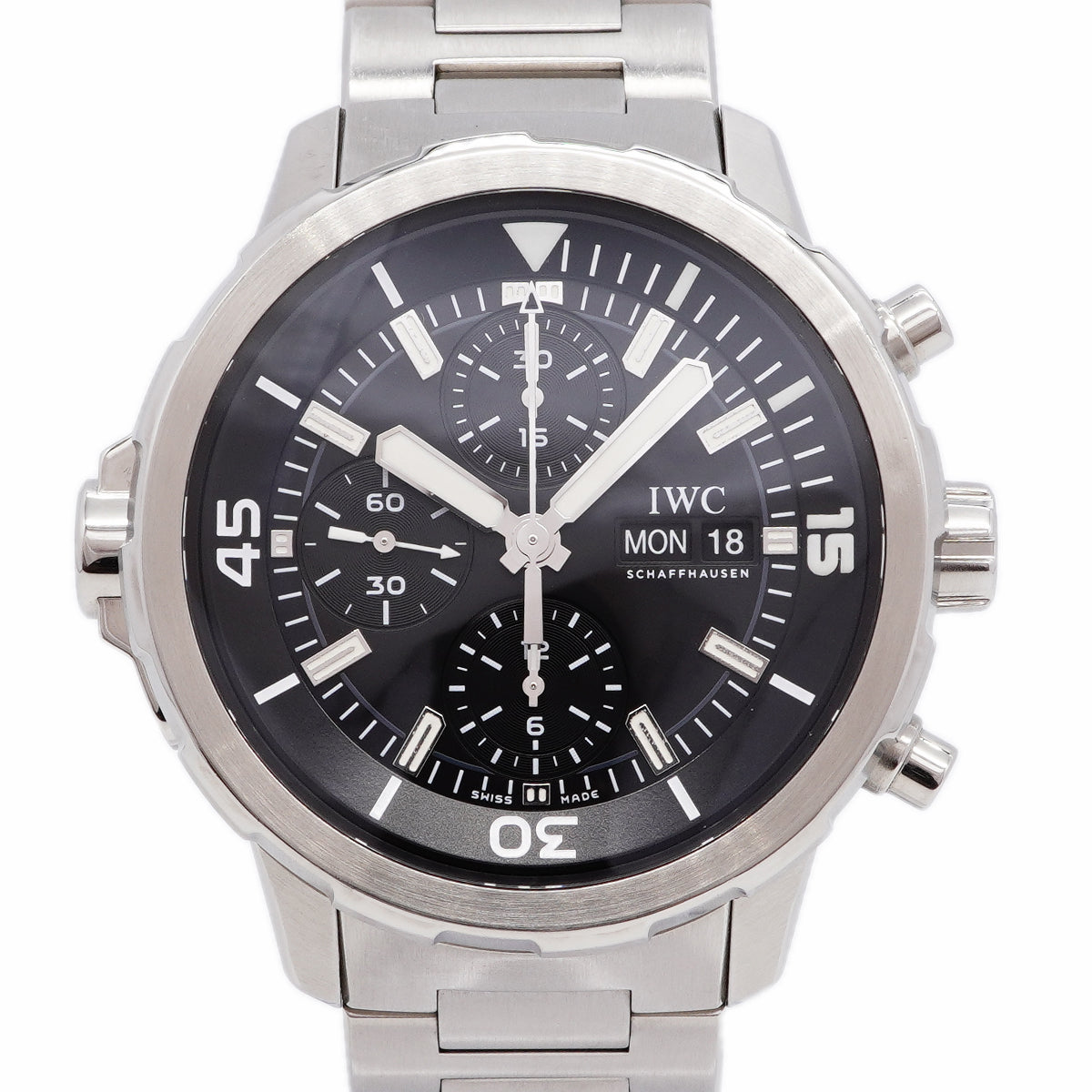【6whd0283】IWC アイダブリューシー シャフハウゼン アクアタイマー クロノグラフ IW376803 黒文字盤【中古】腕時計 メンズ