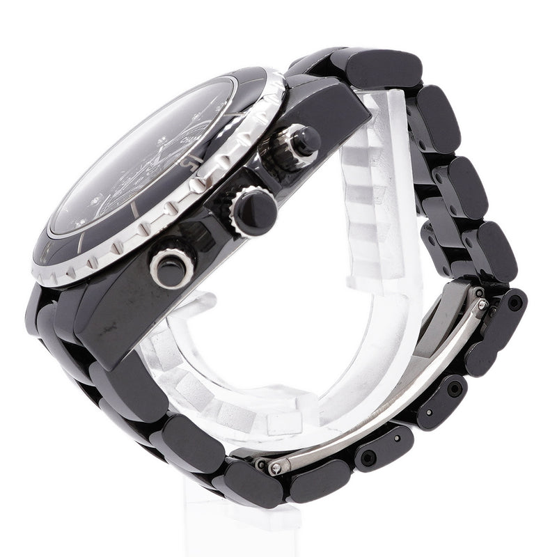 【6whd0287】シャネル J12 9Pダイヤ クロノグラフ H2419 黒文字盤【中古】腕時計 メンズ