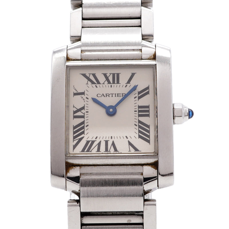 【6whd0293】カルティエ タンクフランセーズSM W51008Q3 アイボリー文字盤【中古】腕時計 レディース