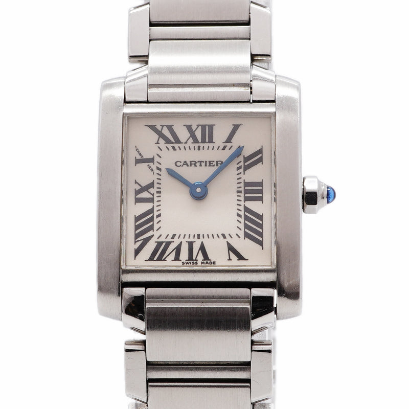 【6whd0300】カルティエ タンクフランセーズSM W51008Q3 アイボリー文字盤【中古】腕時計 レディース
