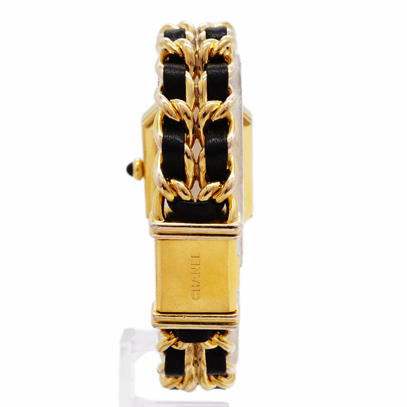 【6whd0306】シャネル プルミエールM H0001 黒文字盤【中古】腕時計 レディース