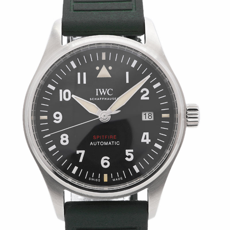 【6whd0310】IWC アイダブリューシー シャフハウゼン パイロット ウォッチ オートマティック スピットファイア IW326801 黒文字盤【中古】腕時計 メンズ