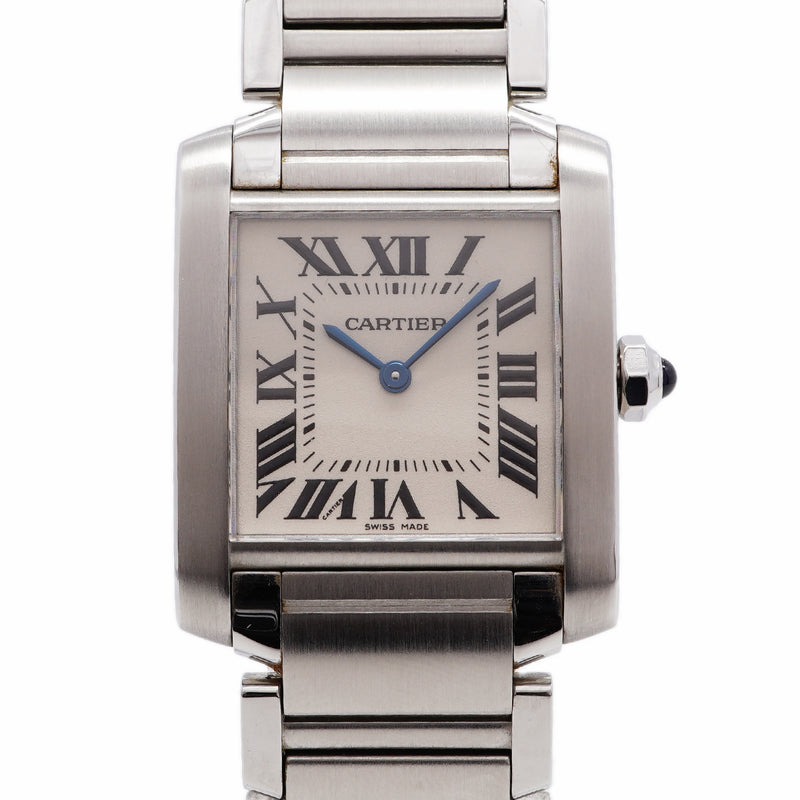 【6whd0312】カルティエ タンクフランセーズMM W51003Q3 アイボリー文字盤【中古】腕時計 メンズ レディース ユニセックス