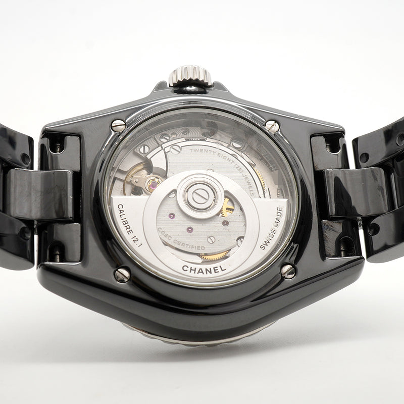 【6whd0320】シャネル J12 キャリバー12.1 ダイヤモンドベゼル H6526 黒文字盤【中古】腕時計 メンズ