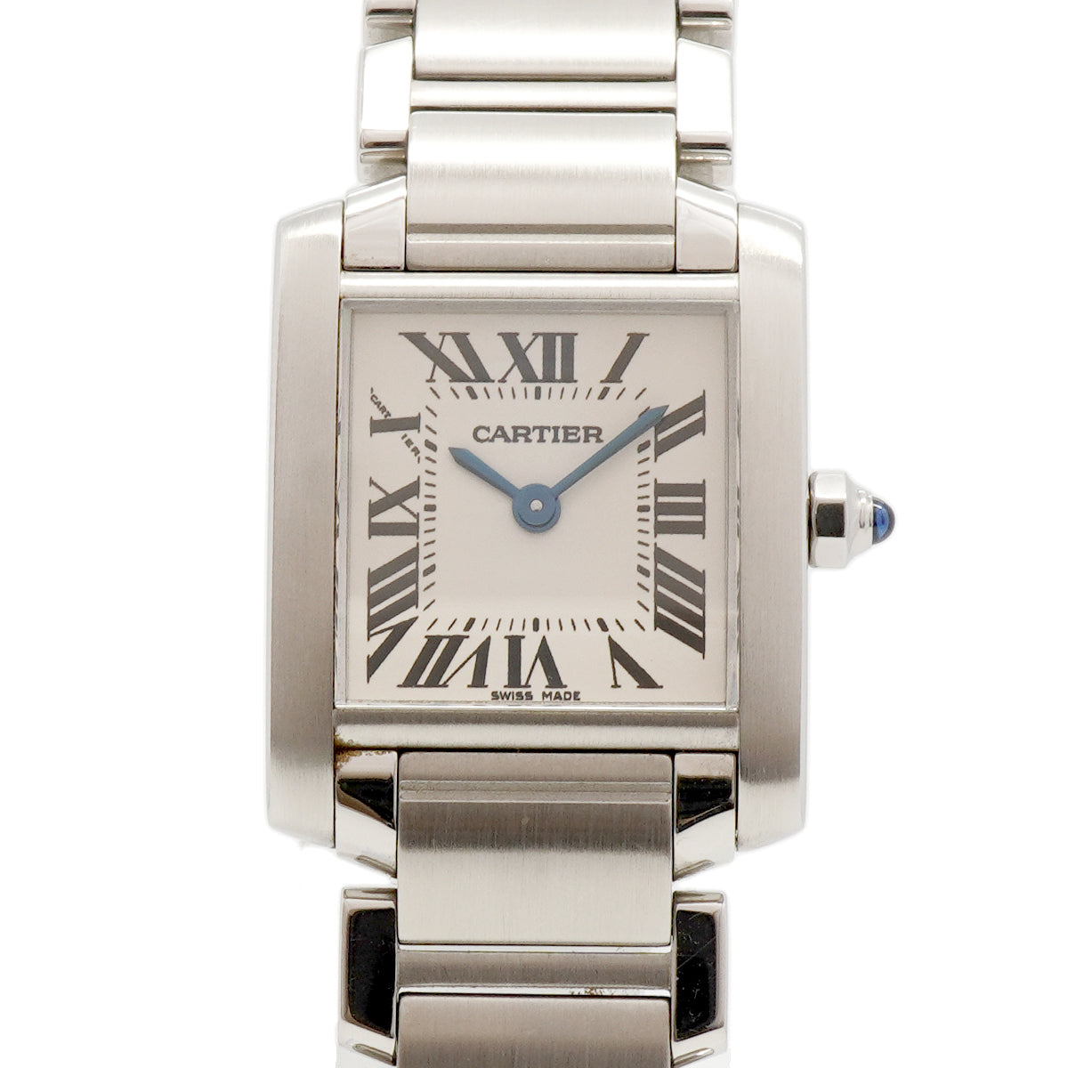 【6whd0321】カルティエ タンクフランセーズ SM W51008Q3 アイボリー文字盤【中古】腕時計 レディース