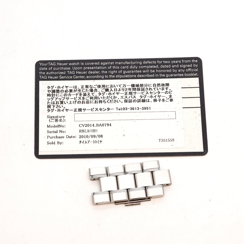【6whe0343】タグホイヤー カレラ キャリバー 16 CV2014 黒文字盤【中古】腕時計 メンズ