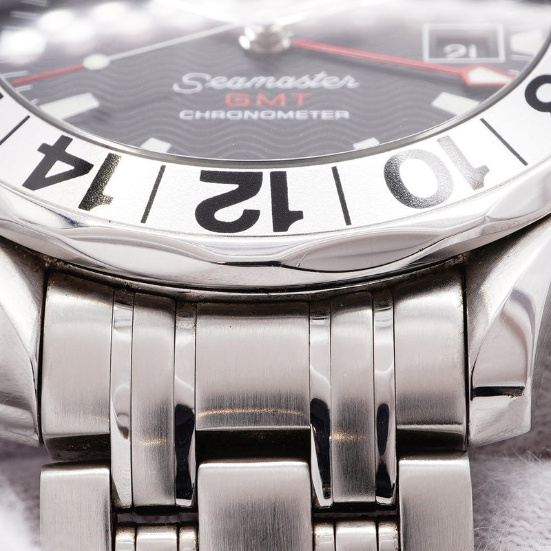 【6whe0346】オメガ シーマスター GMT 50周年記念 2534.50 黒文字盤【中古】腕時計 メンズ