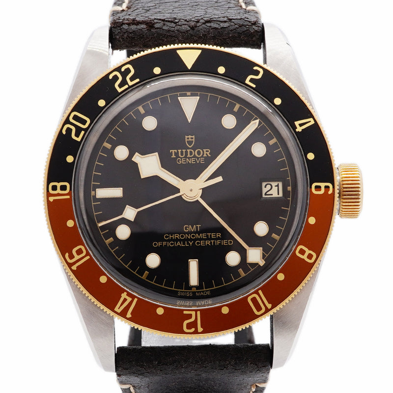 【6whe0368】チュードル ブラックベイ GMT S&G 79833MN 黒文字盤【中古】腕時計 メンズ