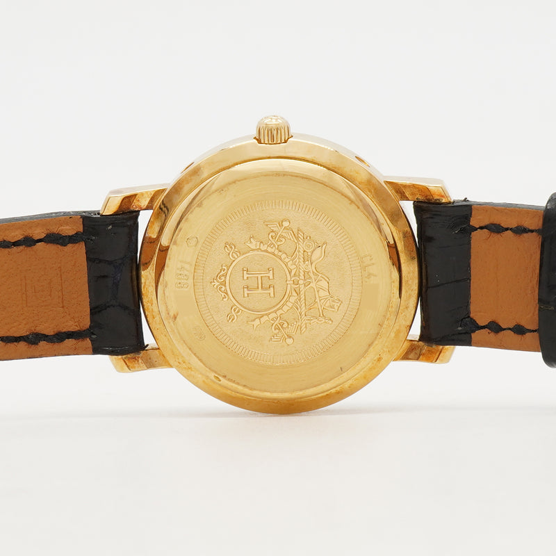 【6wia0014】エルメス クリッパー CL4.285 ゴールド文字盤【中古】腕時計 レディース