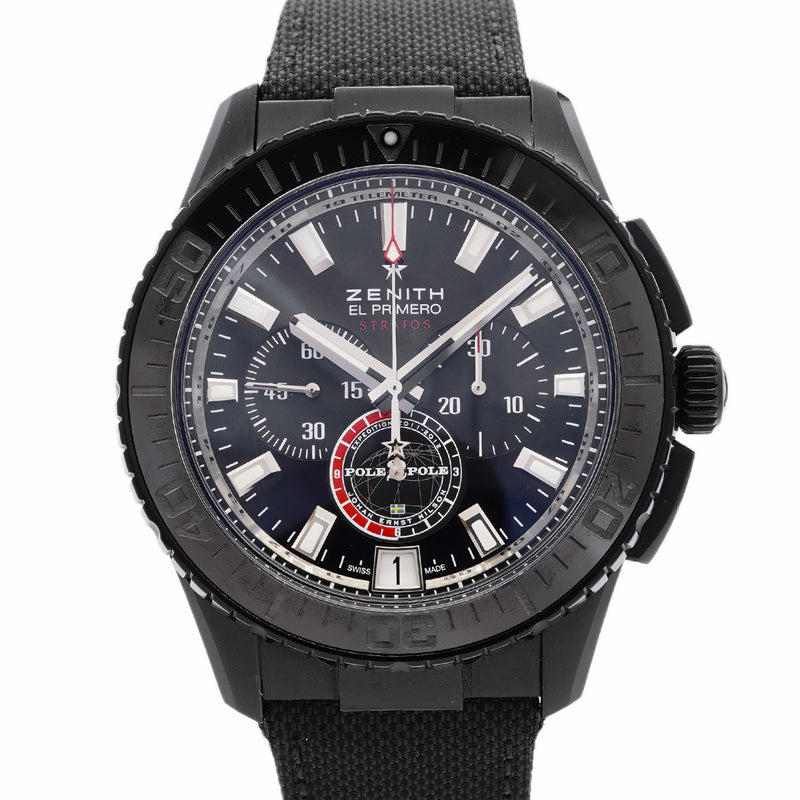 【6wia0017】ゼニス エル・プリメロ ストラトス フライバック 24.2062.405 黒文字盤【中古】腕時計 メンズ