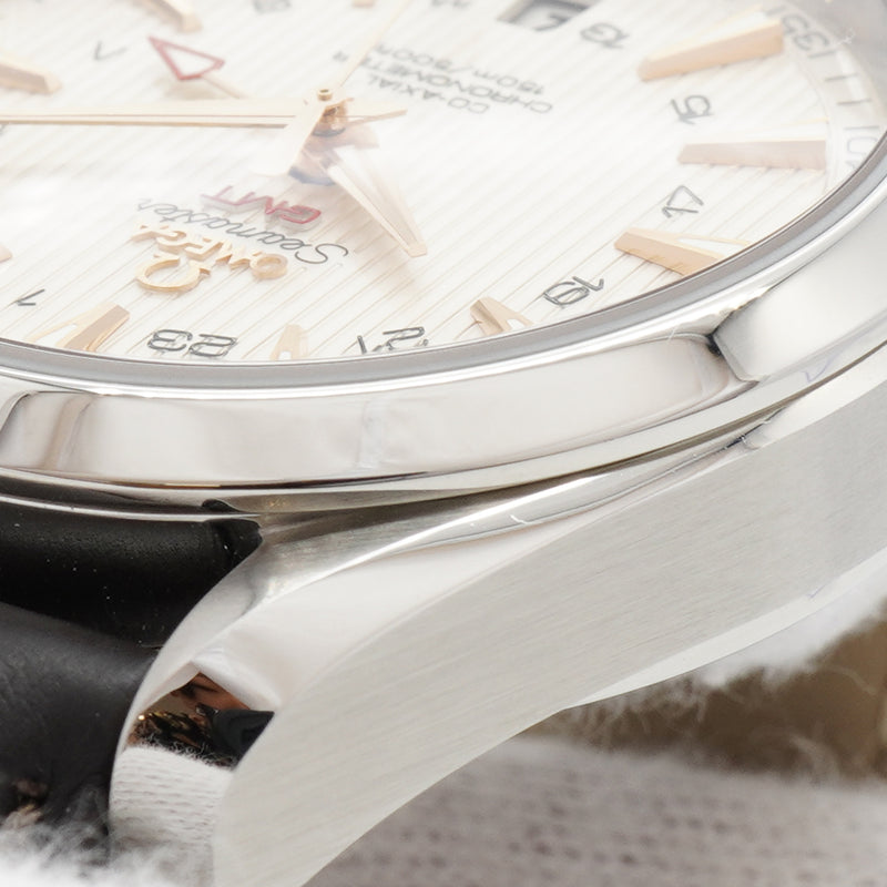 【6wia0071】オメガ アクアテラ GMT コーアクシャル 231.13.43.22.02.004 シルバー文字盤【中古】腕時計 メンズ