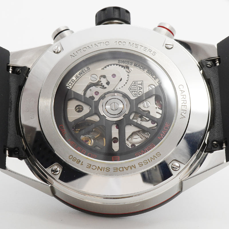 【6wia0078】タグホイヤー カレラ キャリバーホイヤー02 CBG2A10 スケルトン文字盤【中古】腕時計 メンズ