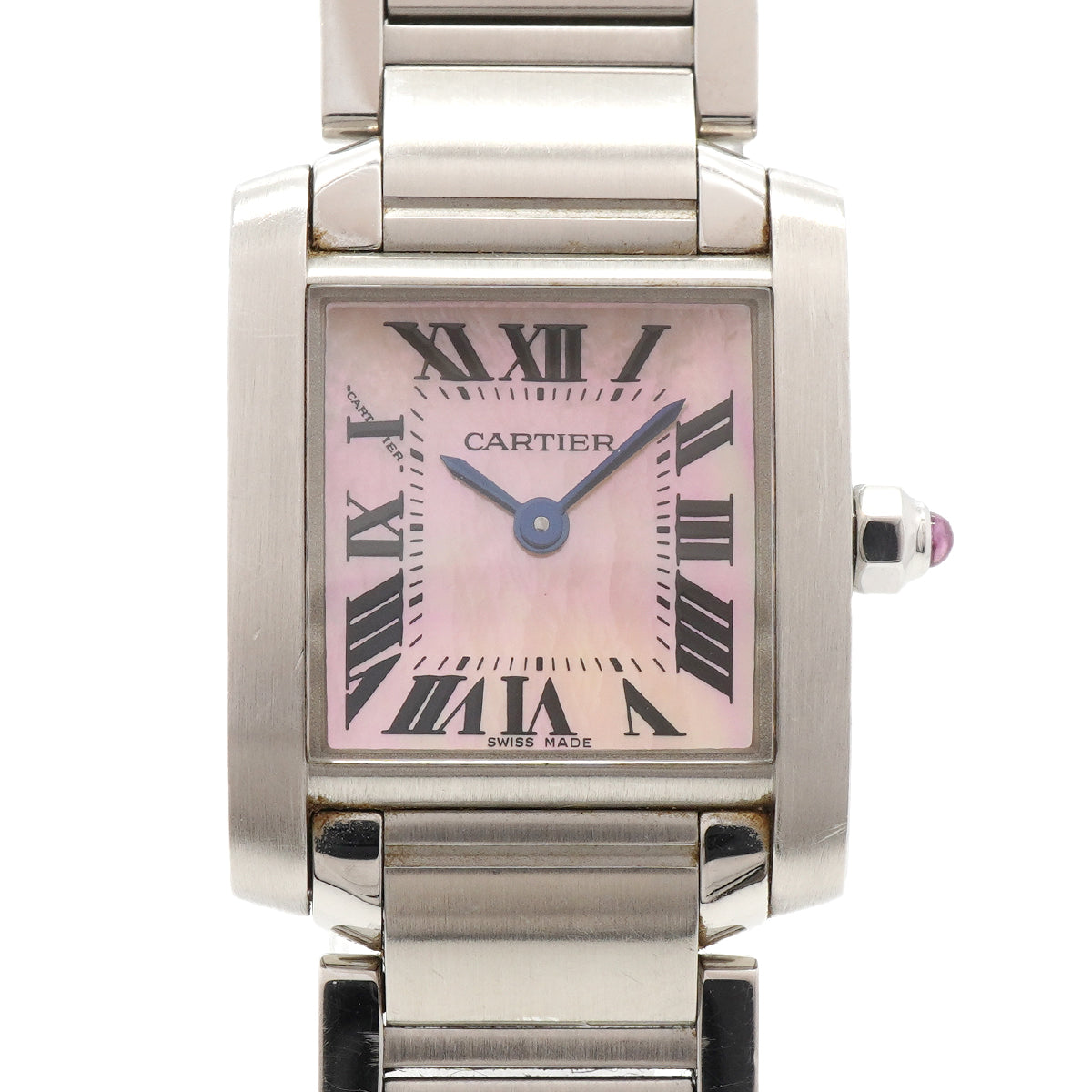 【6wib0097】カルティエ タンクフランセーズ SM W51028Q3 ピンク文字盤【中古】腕時計 レディース