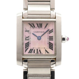 【6wib0097】カルティエ タンクフランセーズ SM W51028Q3 ピンク文字盤【中古】腕時計 レディース
