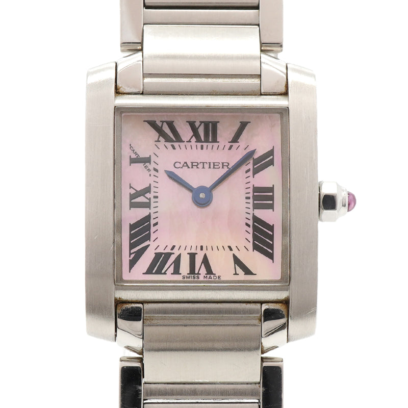 【6wib0097】カルティエ タンクフランセーズ SM W51028Q3 ピンク文字盤【中古】腕時計 レディース