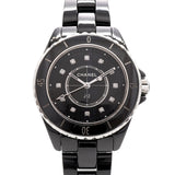 【6wib0100】シャネル J12 12Pダイヤ H5701 黒文字盤【中古】腕時計 レディース