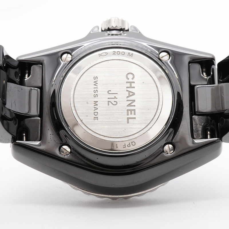 【6wib0100】シャネル J12 12Pダイヤ H5701 黒文字盤【中古】腕時計 レディース