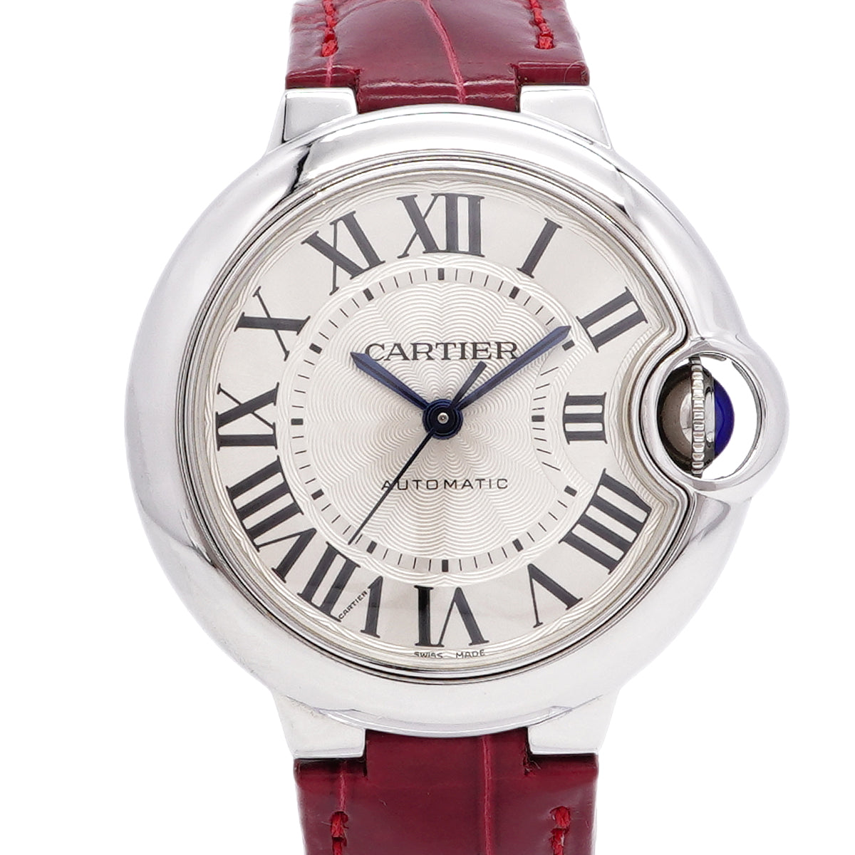【6wib0107】カルティエ バロンブルー W6920085 シルバー文字盤【中古】腕時計 レディース