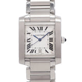 【6wib0108】カルティエ タンクフランセーズ LM W51002Q3 シルバー文字盤【中古】腕時計 メンズ
